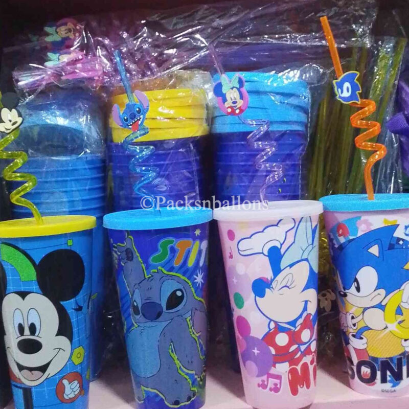 SIP CUP(SONIC, STITCH, MINNIE & MICKEY MOUSE)