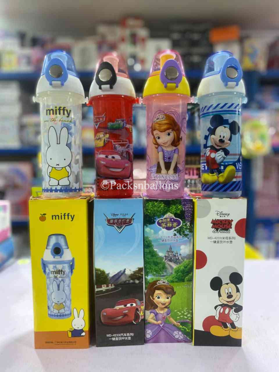 580ml Disney water bottle (sophia, mickey, car and mitty)