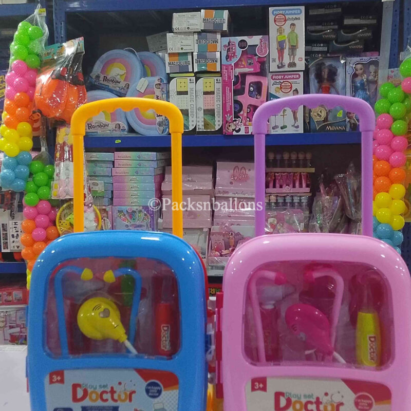 Doctor set trolley (pink & blue)