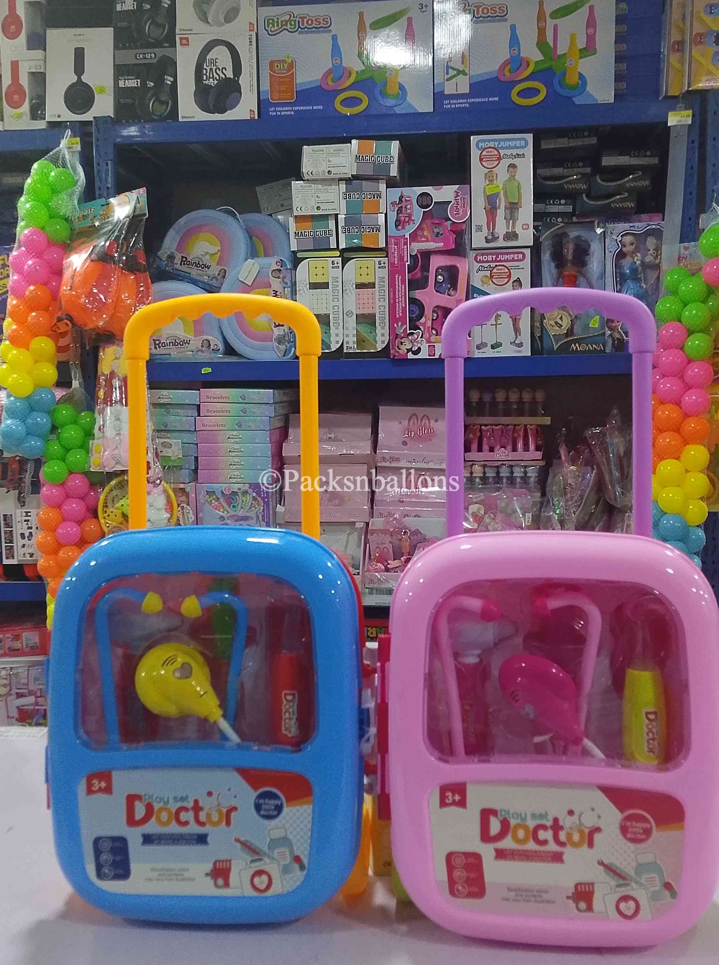 Doctor set trolley (pink & blue)